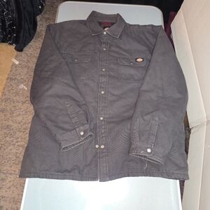 Dickies Insulated Work Shirt Jacket Men’s 3XL Quilted Flannel Lined Gray